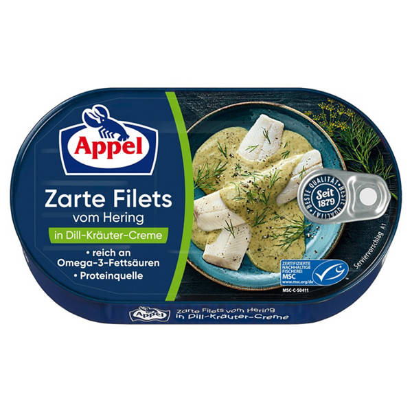 Heringsfilet 200 g, Dill-Kräuter Creme