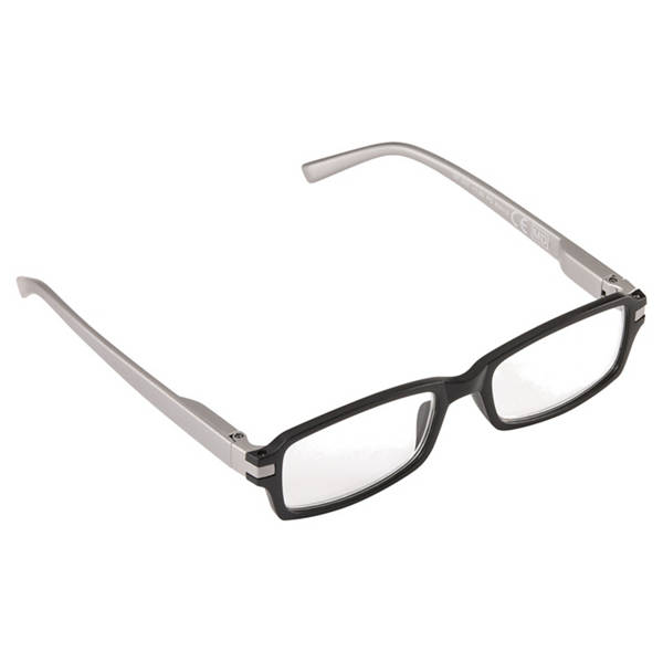 Lesebrille, Schwarz/Silber, 1.0