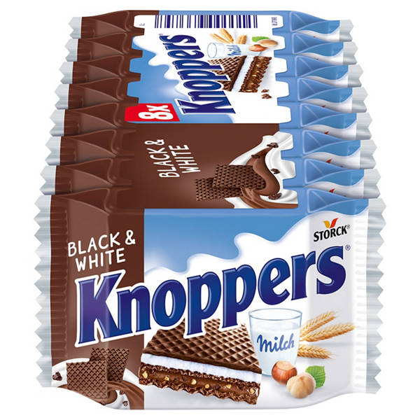 Knoppers Waffelschnitte 200 g, Black & White