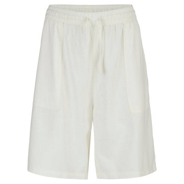 Damen Leinen-Viskose-Shorts, Beige, Gr. 38