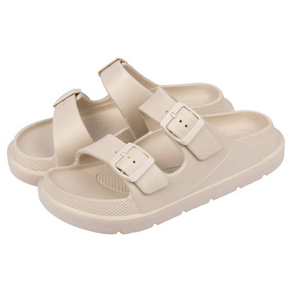 Damen oder Herren Sommerpantoletten, Beige, 37