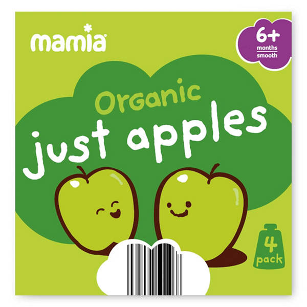 Organic Just Apples Fruit Pouch 4 Pack