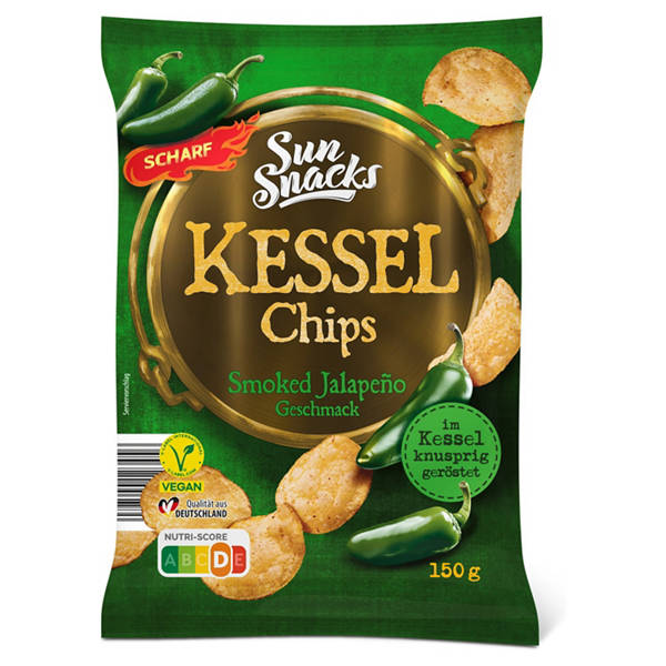 Scharfe Kessel Chips 150 g, Smoked Jalapeno