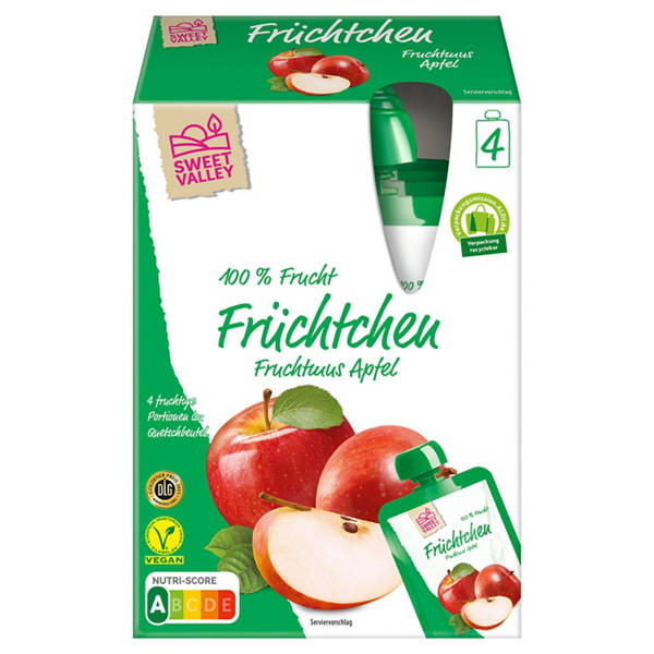 Früchtchen im Quetschbeutel 400 g, Apfel