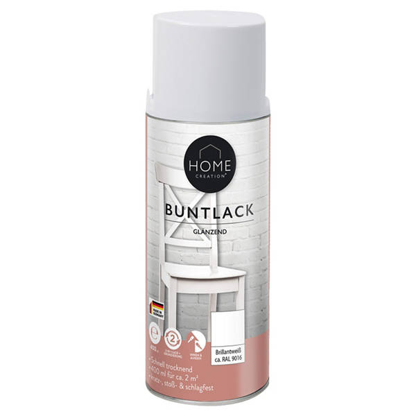 Sprühlack, Buntlack brilliantweiß