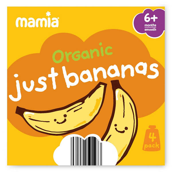 Organic Just Bananas Fruit Pouch 4 Pack