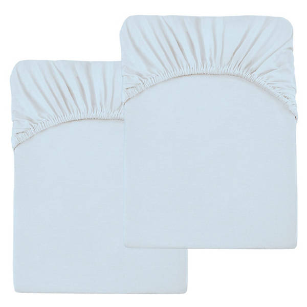 Renforcé Spannbetttuch 2er-Set, Normalgröße, Weiß