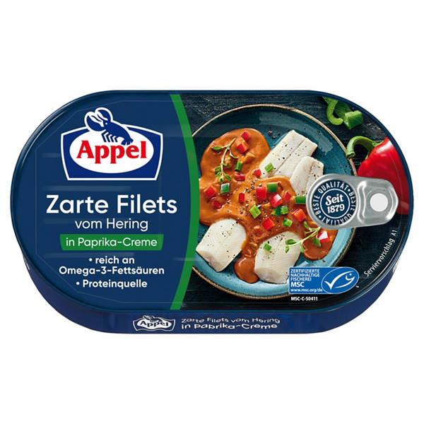 Heringsfilet 200 g, Paprika Creme