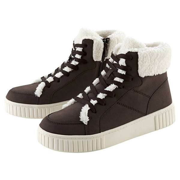 Damen Warmfutter-Sneaker, Braun, 37