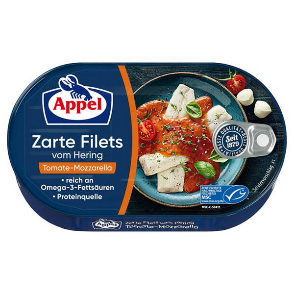 Heringsfilet 200 g, Tomate/Mozzarella