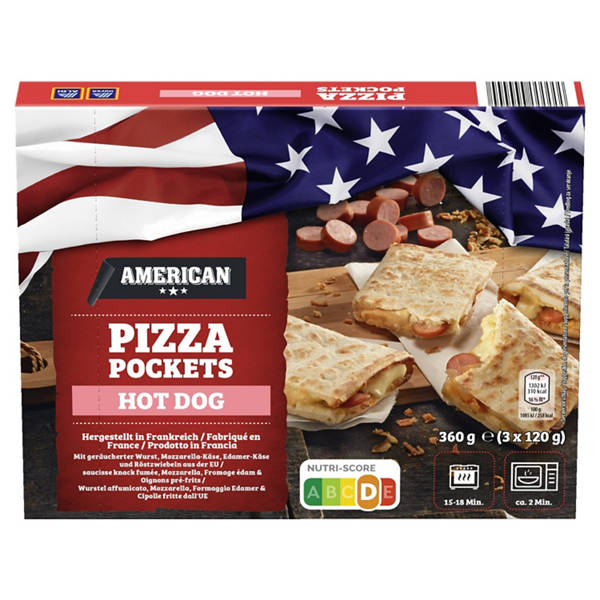 Pizza Pockets 360 g, Hot Dog