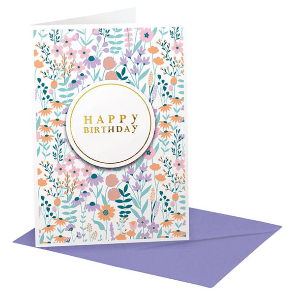 Effekt Grußkarten, Happy Birthday Blumen