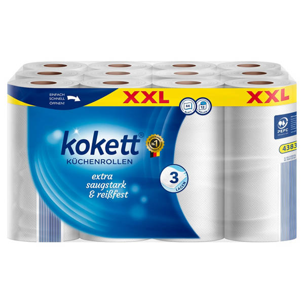Küchenrolle XXL, 3-lagig, 12 x 64 Blatt