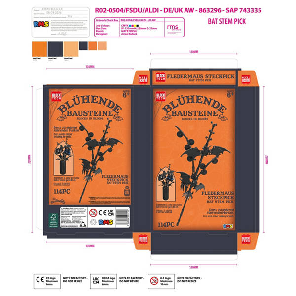 Halloween Bausteine, Fledermaus