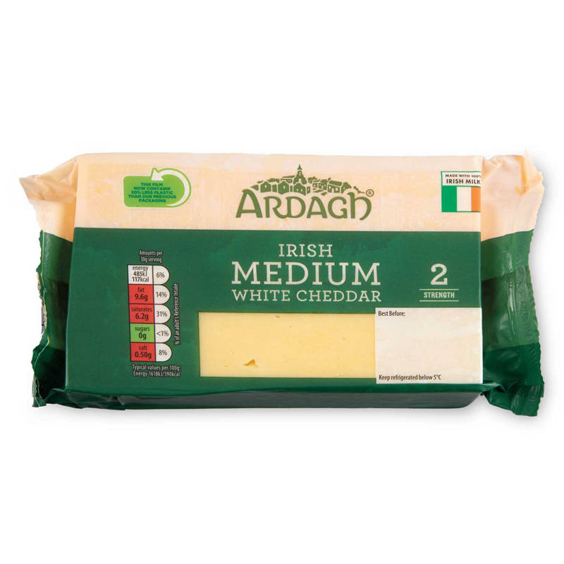 ARDAGH Irish Medium White Cheddar Cheese 350 g