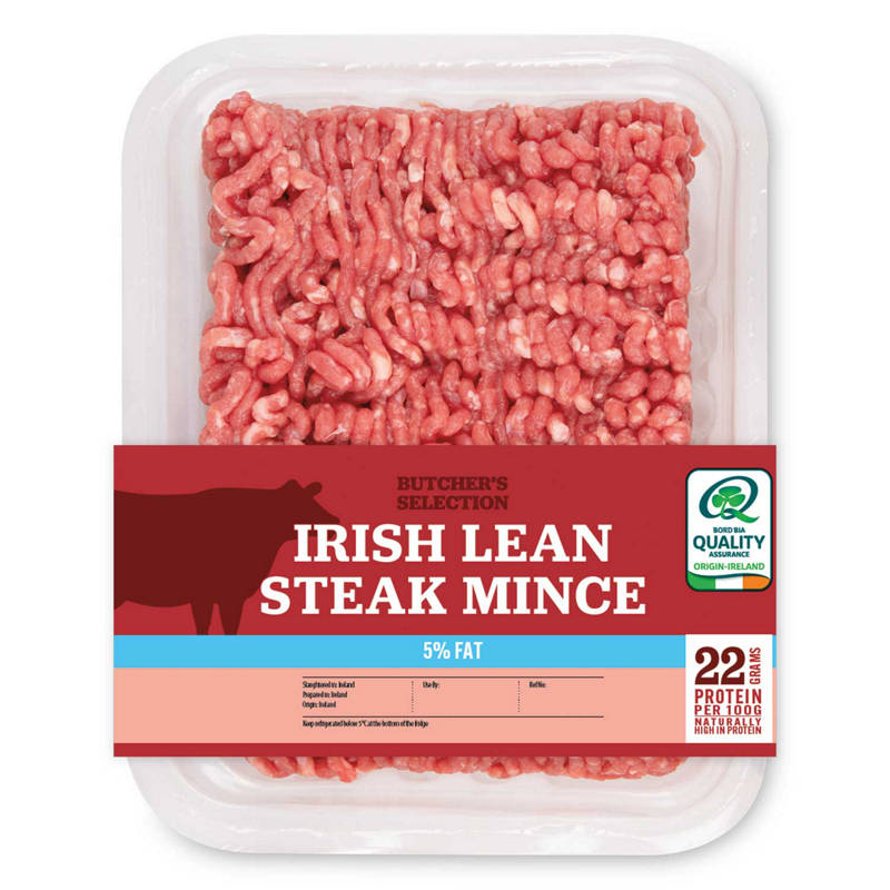 BUTCHERS SELECTION Irish Lean Steak Mince 5% Fat 500 g