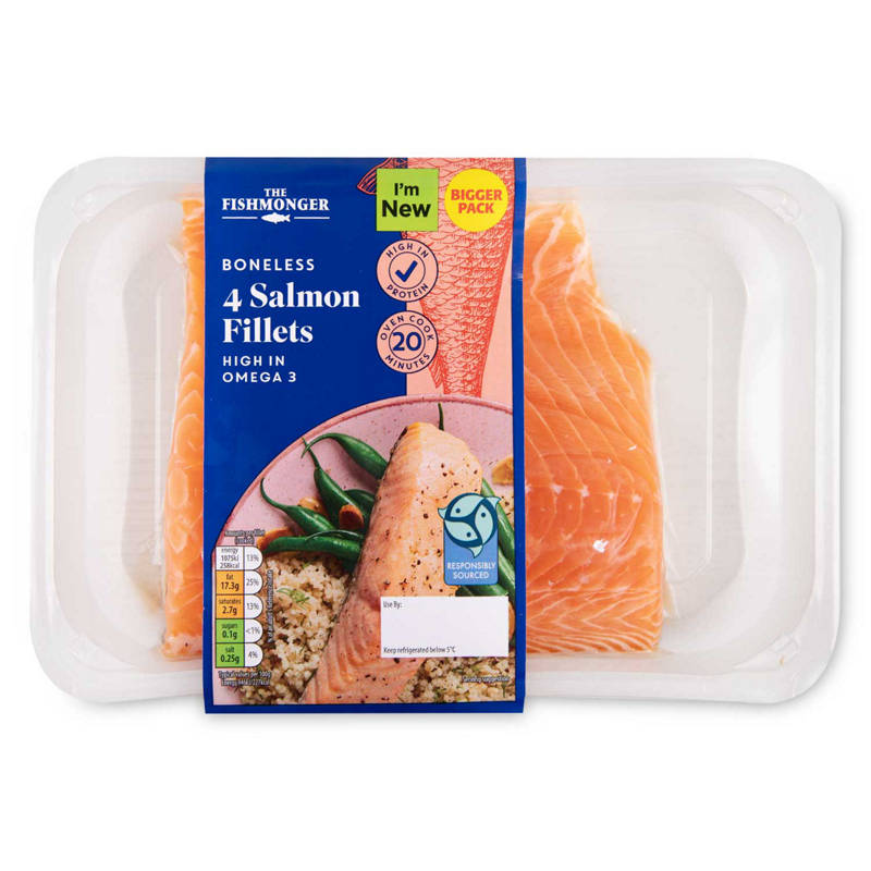 Aldi 4 Boneless Salmon Fillets