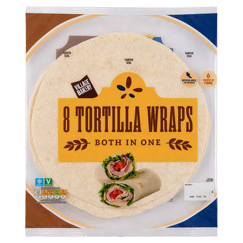 VILLAGE BAKERY Both In One Tortilla Wraps 8 Each