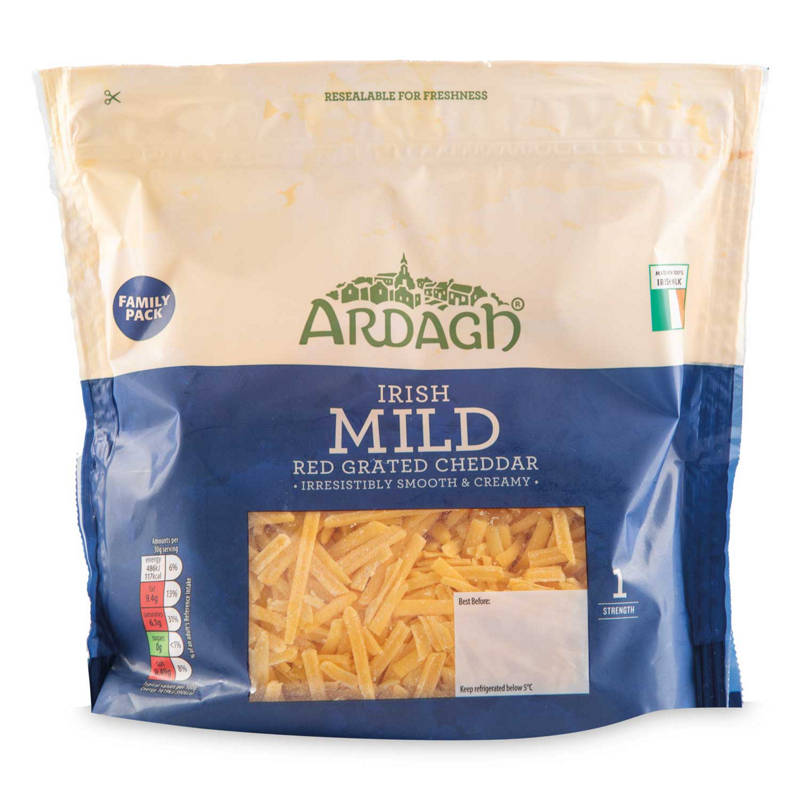 ARDAGH Grated Irish Mild Red Cheddar Cheese 475 g