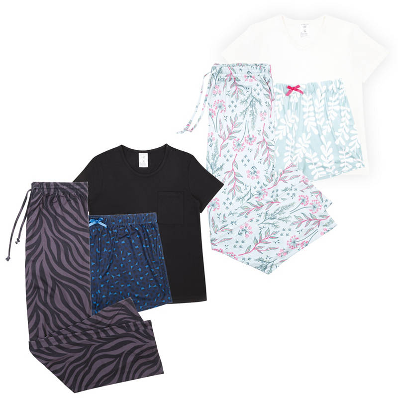 Set pigiama da donna, 3 pezzi