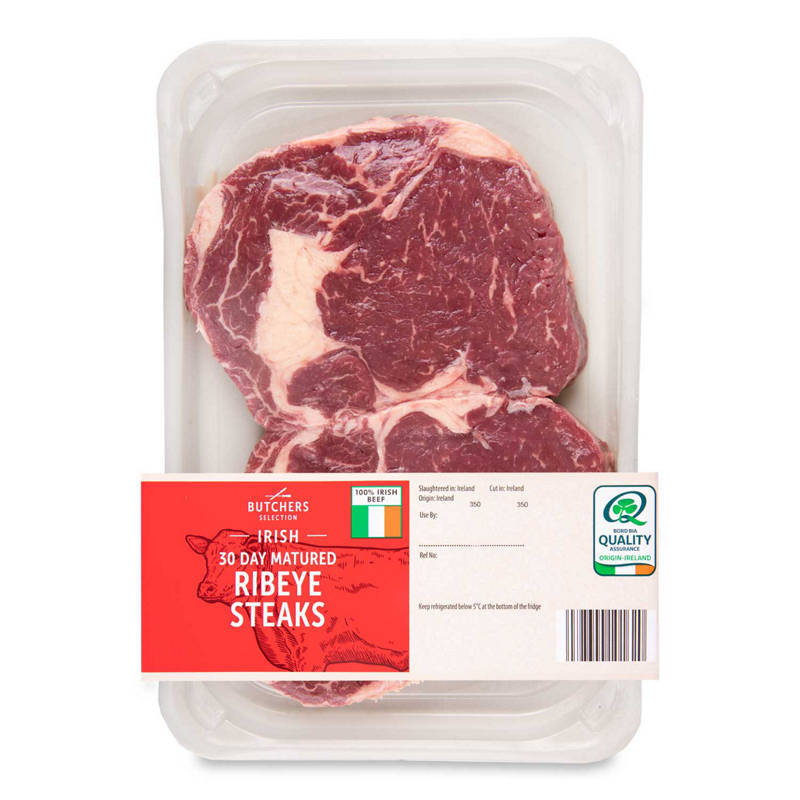 BUTCHERS SELECTION Irish 30 Day Matured Ribeye Steaks 400 g