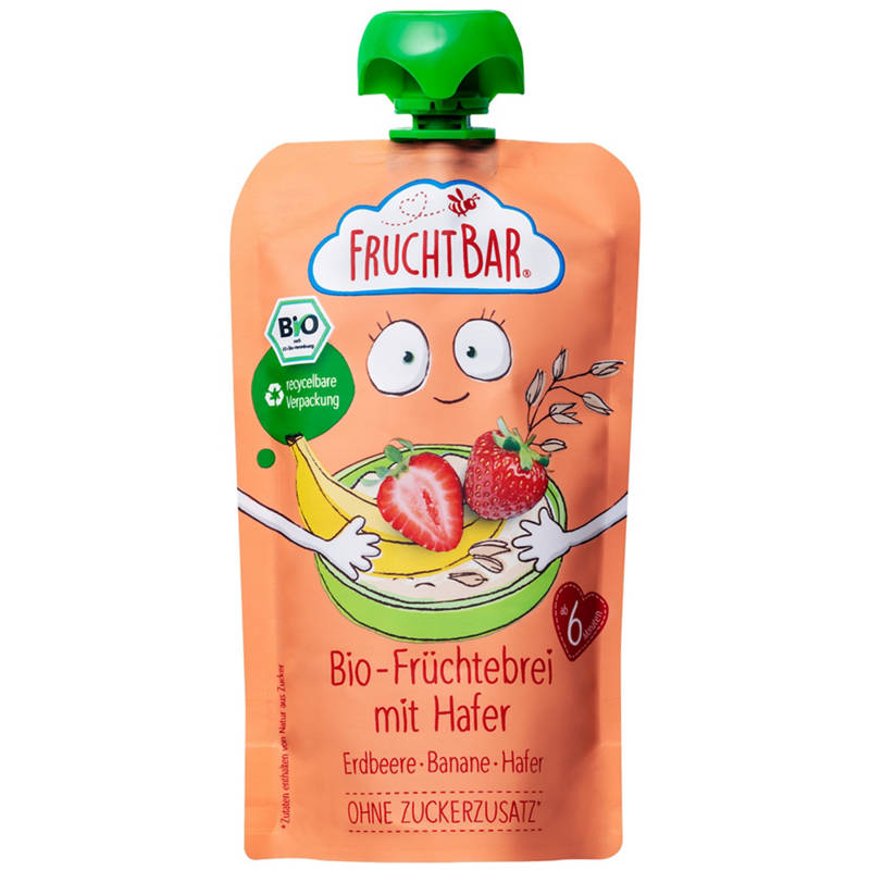 Purée aux fruits BIO, fraise, avoine
