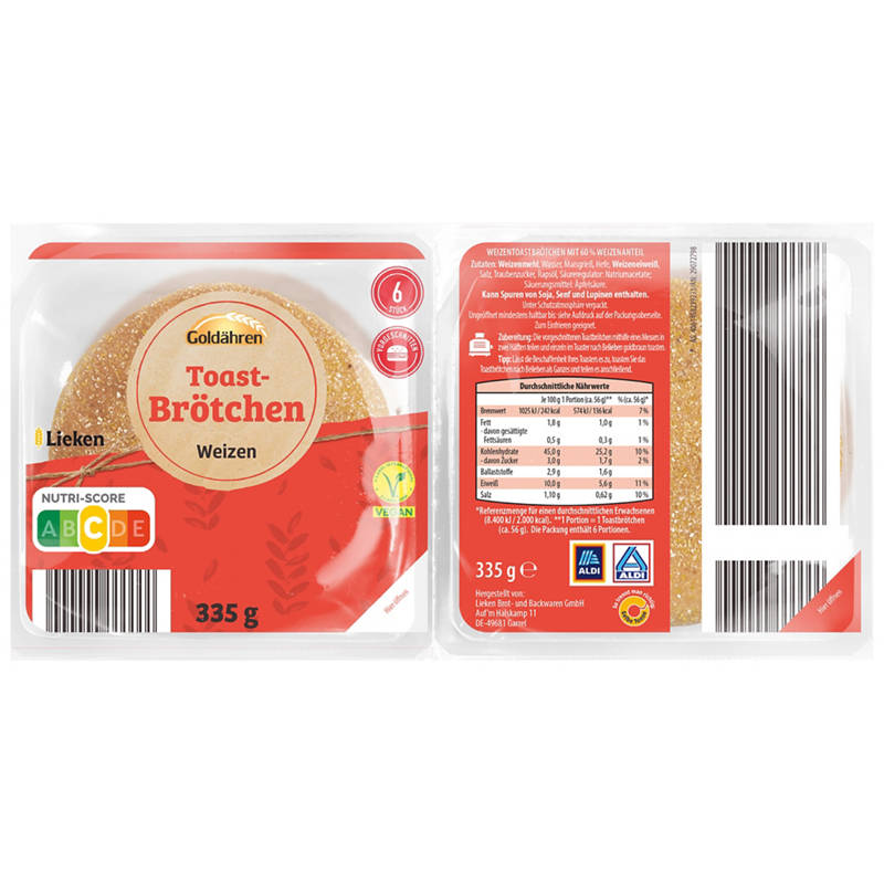 Petits pains à toaster, blé