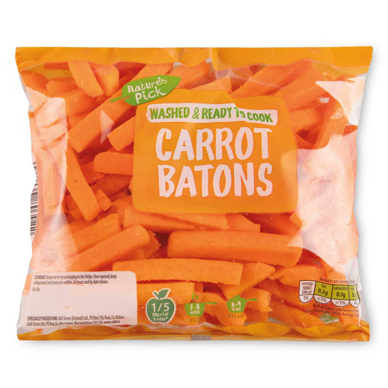 NATURE'S PICK Washed & Ready to Cook Carrot Batons 500 g