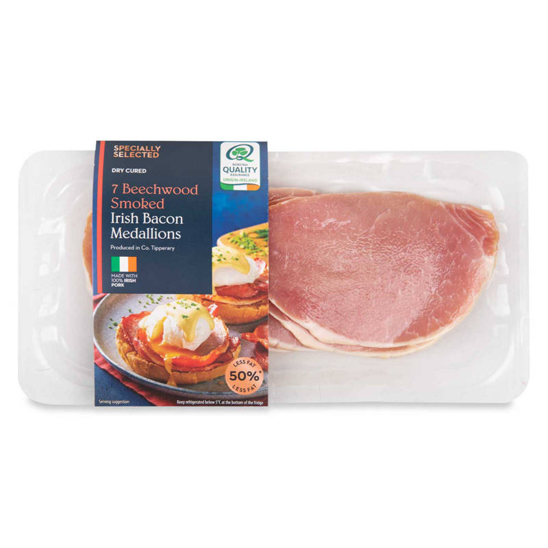 SPECIALLY SELECTED Beechwood Smoked Irish Bacon Medallions 7 Pack 200 g