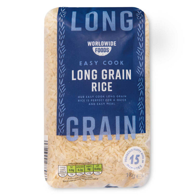 WORLDWIDE FOODS Easy Cook Long Grain Rice 1 kg