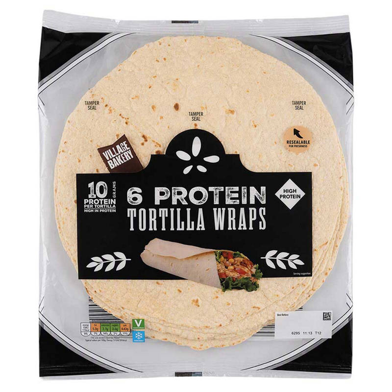 VILLAGE BAKERY Tortilla Protein Wrap 6 Pack 6 Each