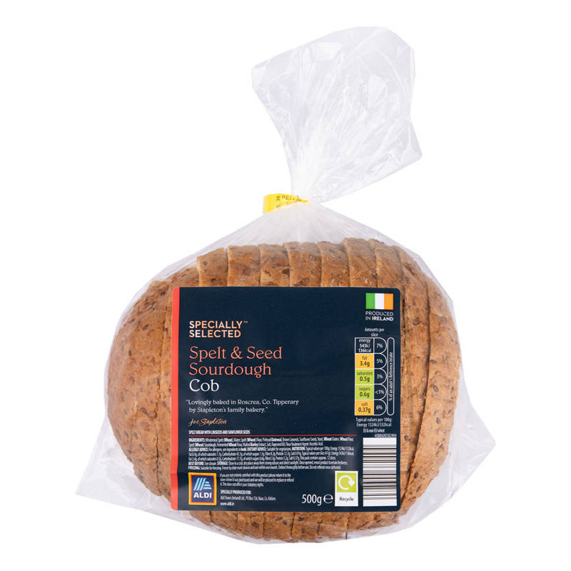 SPECIALLY SELECTED Spelt & Seed Sourdough Sliced Cob 500 g