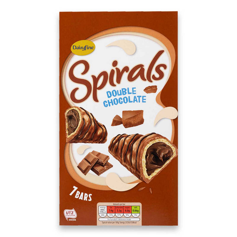 DAIRYFINE Spirals Double Chocolate 7 Pack 150 g