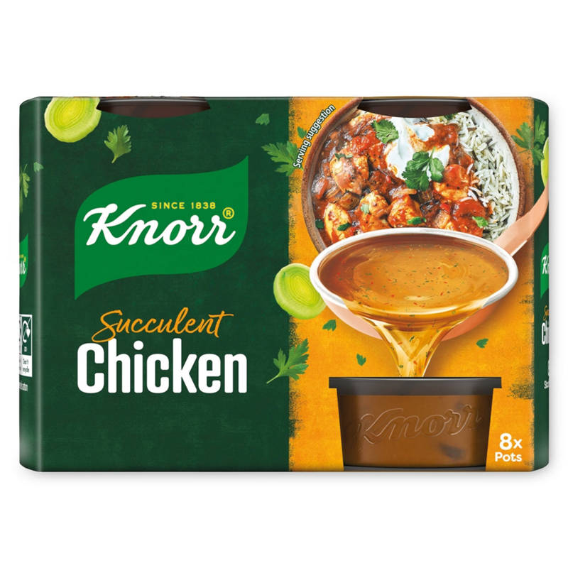 KNORR Chicken Stock Pots 8 Pack 224 g