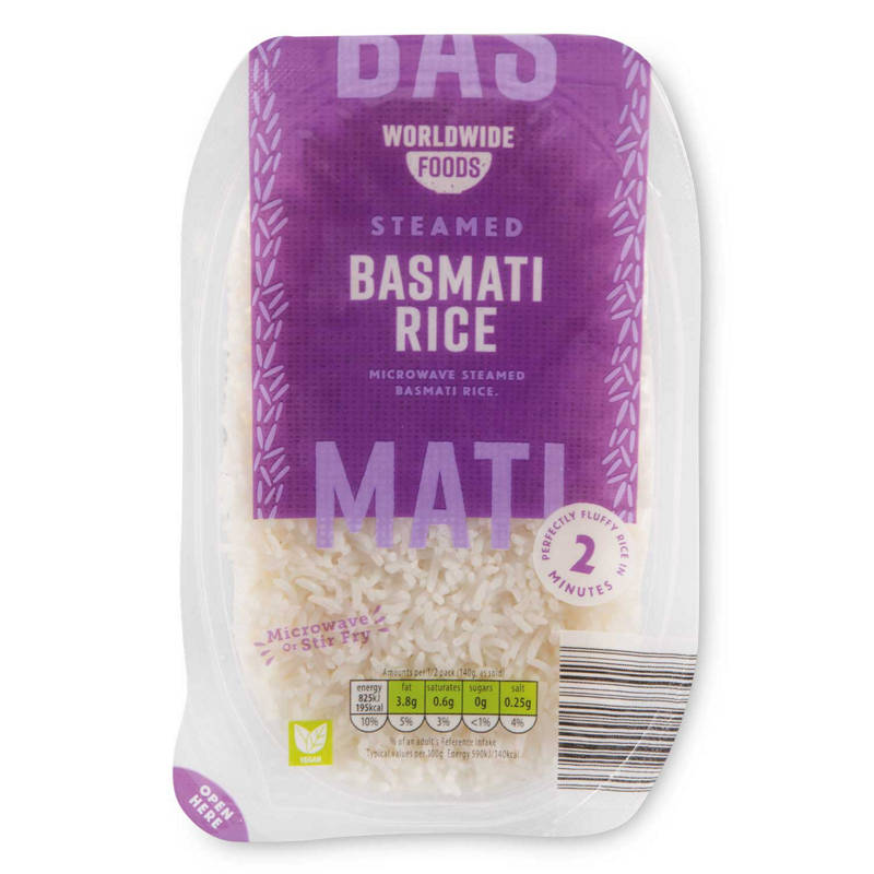 WORLDWIDE FOODS Steamed Basmati Rice 280 g