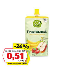 Bio sadna kaša, jabolko-banana-jagoda