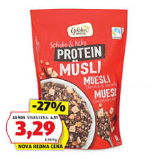 Proteinski muesli, čokolada in piškot