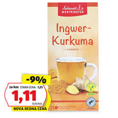 Mešanica ingverjevega čaja, ingver - kurkuma