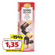 Čokoladne vafelj rolice, s temno čokolado