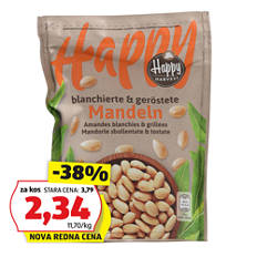 Blanširani in praženi mandlji