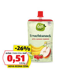 Bio sadna kaša, jabolko-banana-malina