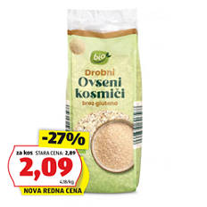 Ovseni kosmiči brez glutena, fino mleti