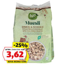 Bio muesli, pira-čokolada