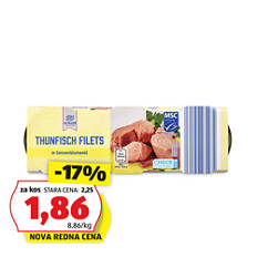 Fileti črtastega tuna, v sončničnem olju