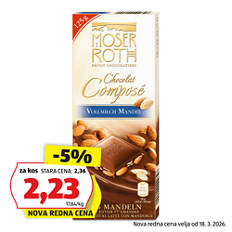 Čokolada s celimi oreški, mlečna čokolada s celimi mandlji