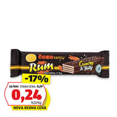 Čokoladni vafelj, kremo z okusom ruma