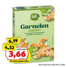 Bio zamrznjene garnele, začinjene