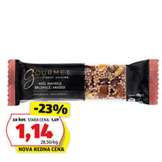 Ploščica iz oreščkov, medu in sadja, arašidi-brusnice