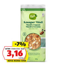 Bio hrustljav muesli, oreščki