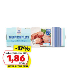 Fileti črtastega tuna, v lastnem soku